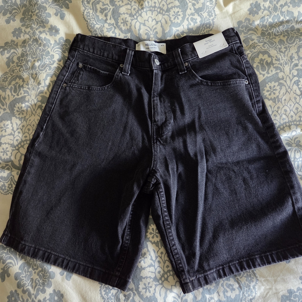 Hollister Black Baggy Jean Shorts